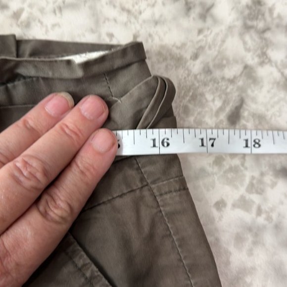 Cartonnier Anthropologie Olive Green Paperbag Tie Waist Cotton Pants size 2 - Picture 9 of 11
